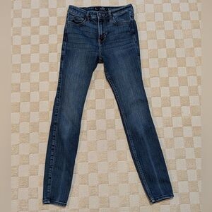 Hollister Dark Blue High Rise Super Skinny Jeans Size 1